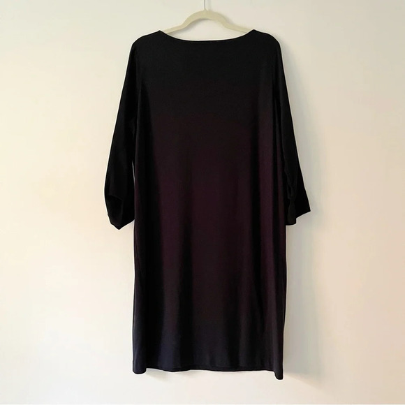 COS Midi Jersey Dress  with Silk Sleeves in Navy Size L - Picture 4 of 5